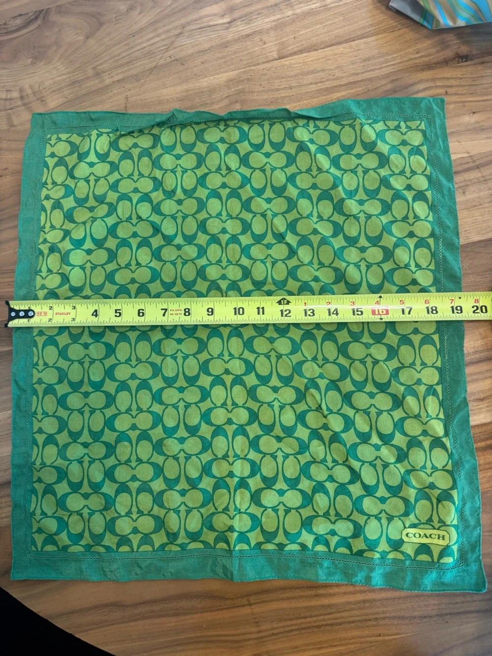 Vintage coach Y2K signature lime green scarf bandana
